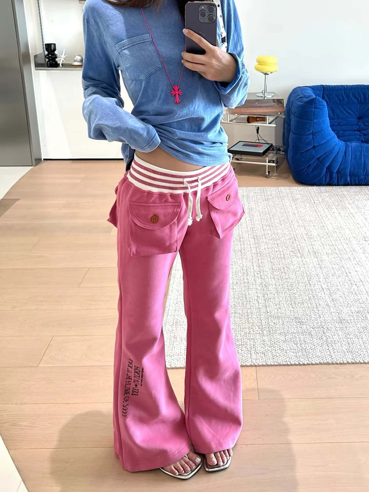 Striped Pocket Flare SweatPants — image 3