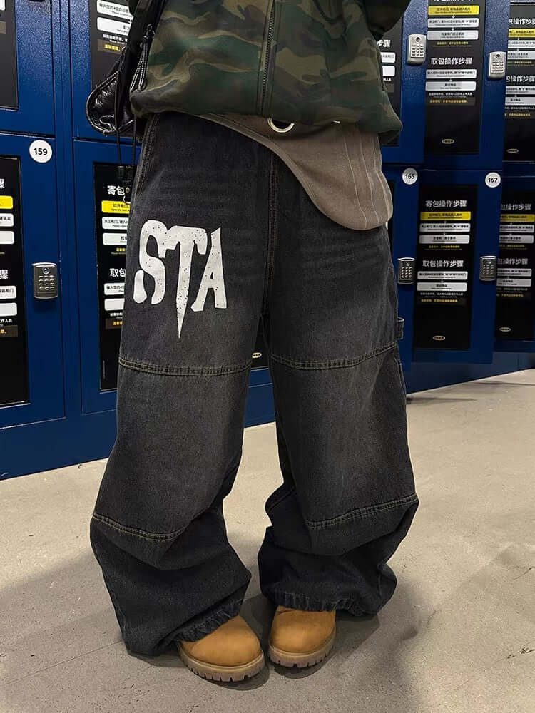 STA Vintage Wide-Leg Denim Pants — image 4