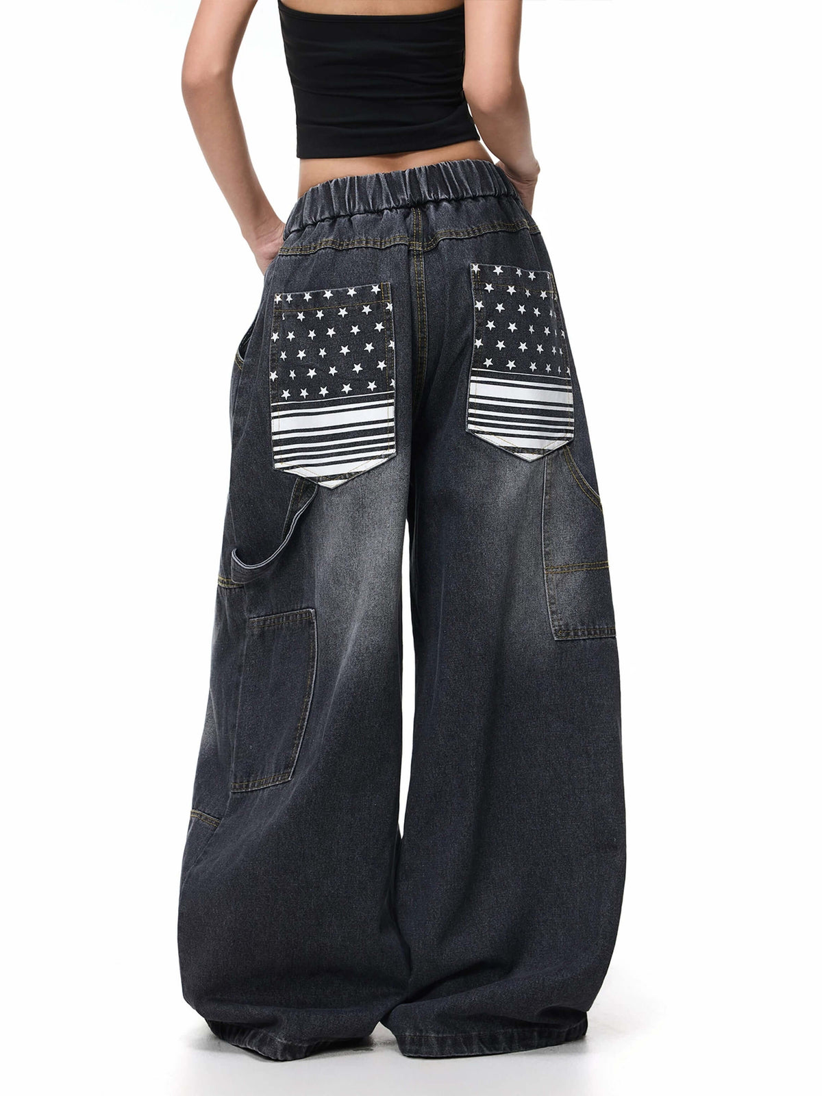 STA Vintage Wide-Leg Denim Pants — image 2