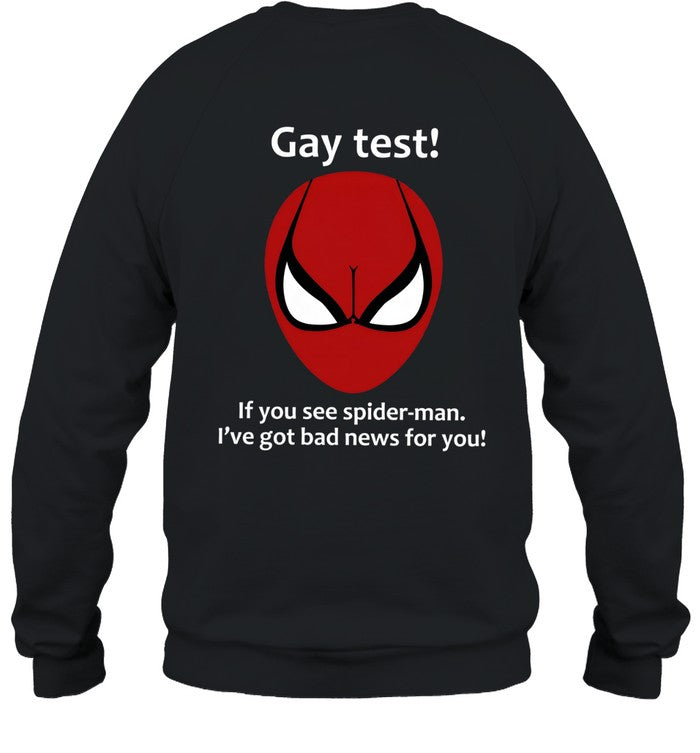Gay Test! Funny Graphic T-Shirt, Sweatshirt & Hoodie — Sweatshirt mockup in Black