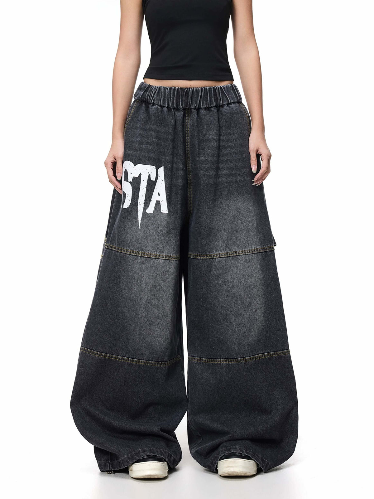 STA Vintage Wide-Leg Denim Pants — image 3