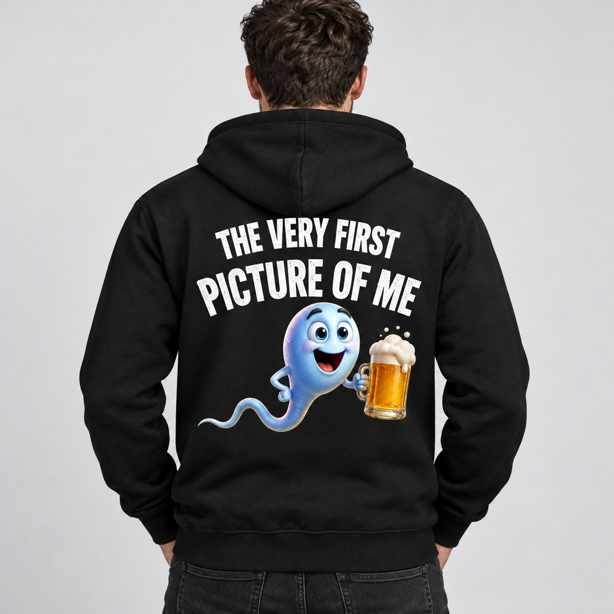 Here's a Really Old Picture of Me – Funny Sperm Back Print Graphic T-Shirt