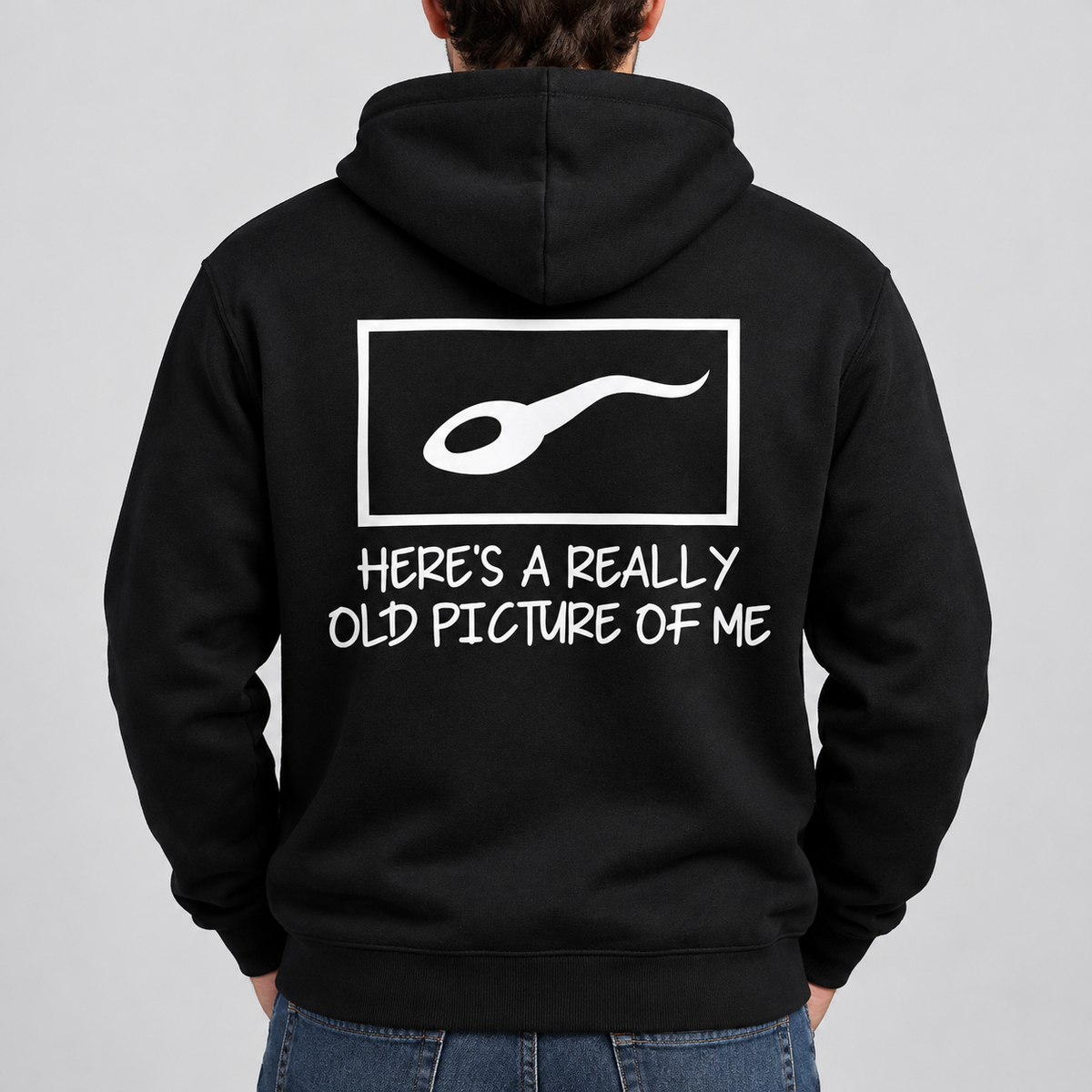 Here's a Really Old Picture of Me – Funny Sperm Back Print Graphic T-Shirt