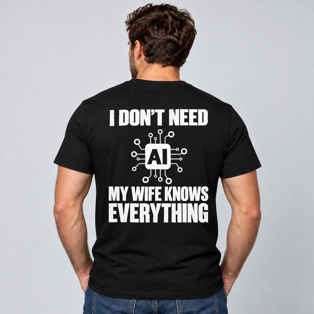 I Don't Need AI My Wife Knows Everything – Funny Husband T-Shirt