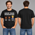 Know Your Parasites Funny Political T-Shirt - Sarcastic Humor Unisex Tee