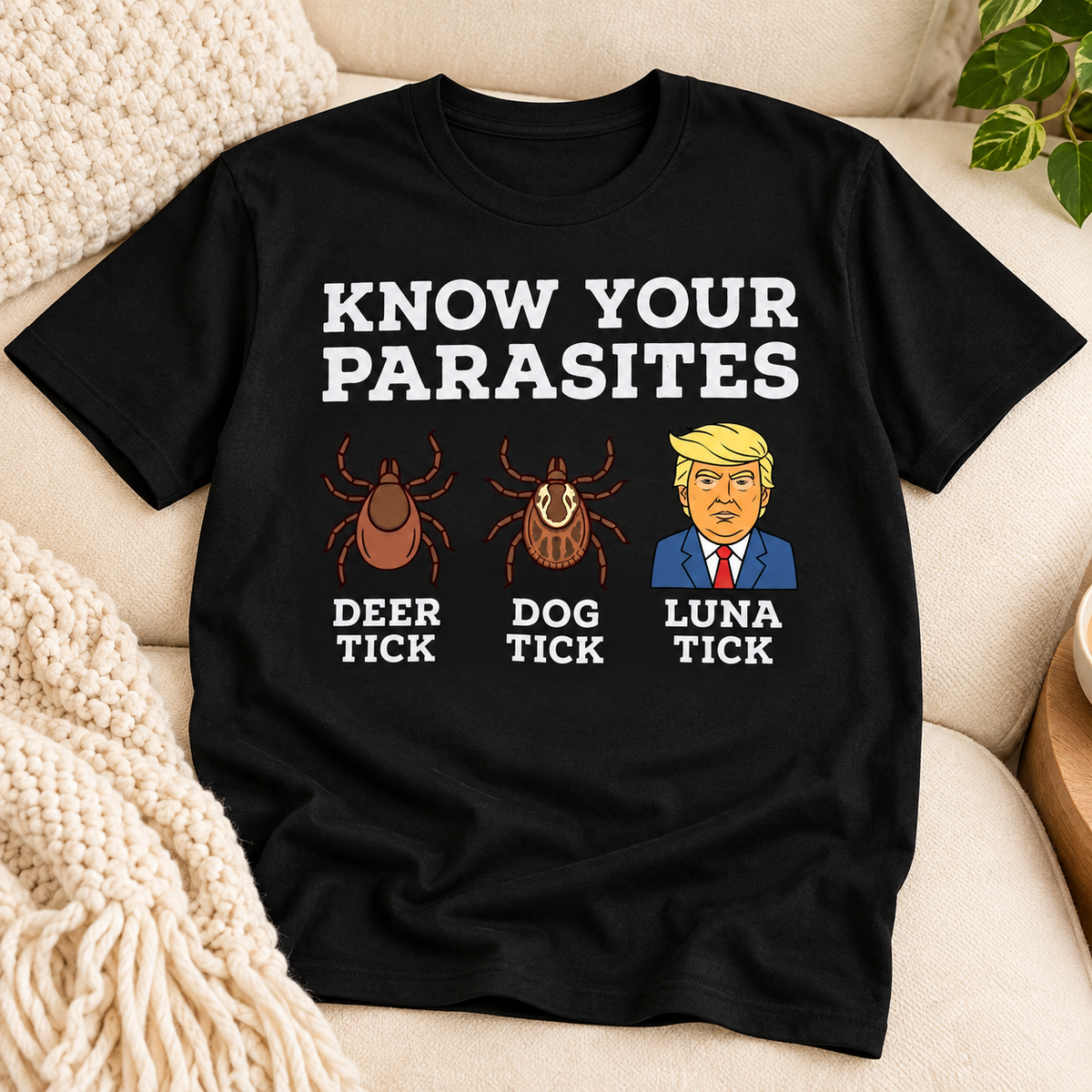 Know Your Parasites Funny Political T-Shirt - Sarcastic Humor Unisex Tee