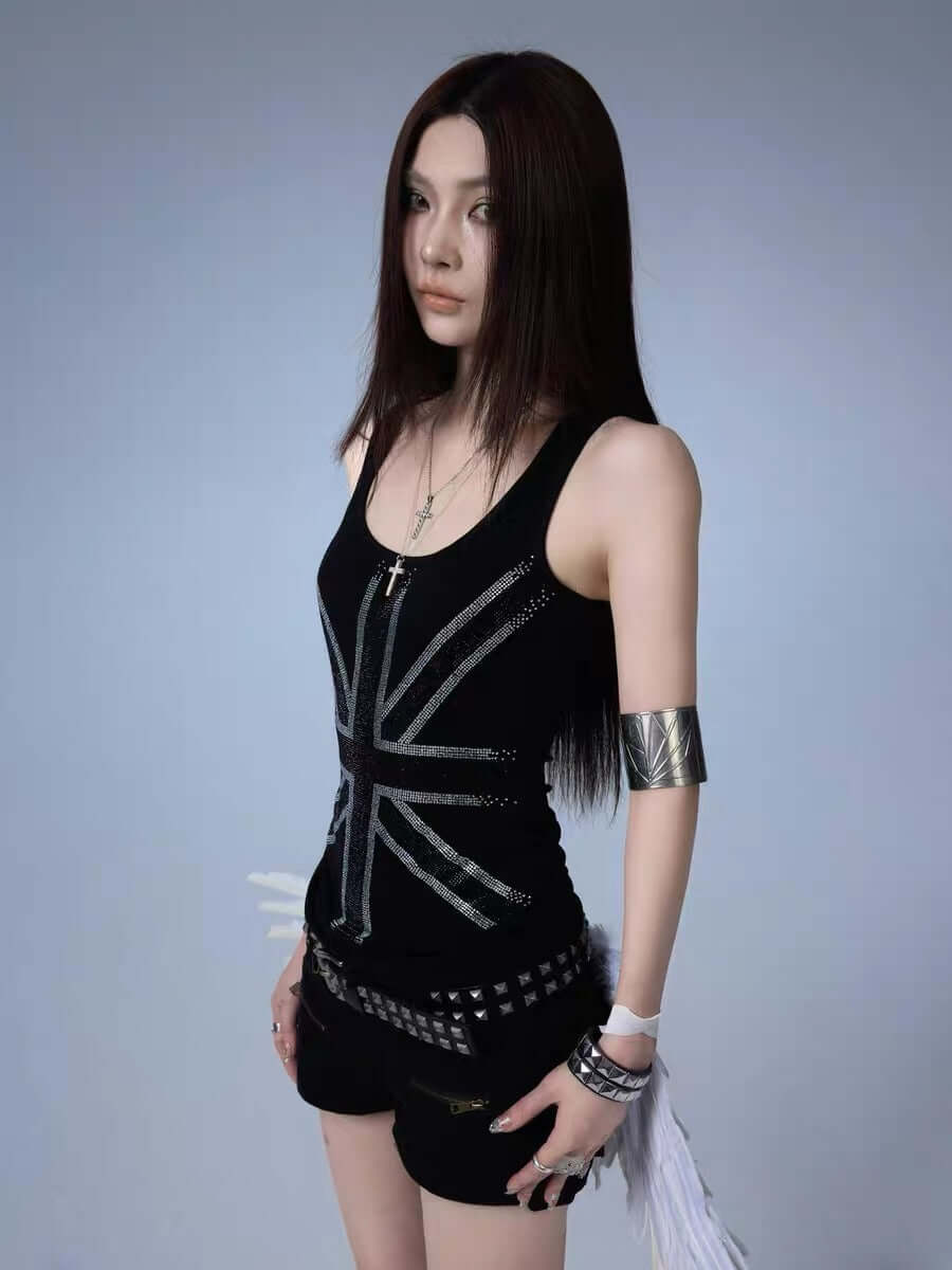 Rhinestone British flag Tank Top — image 3
