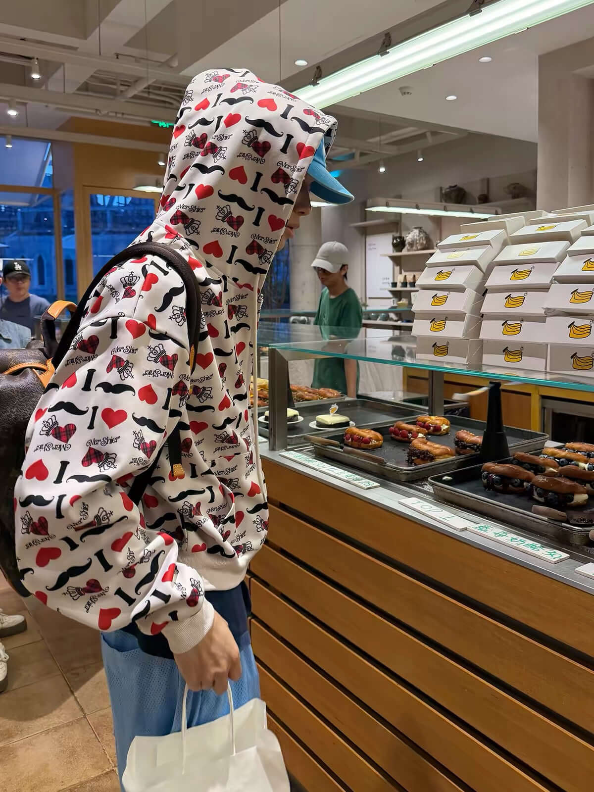 “I LOVE” Heart Print Zip-Up Hoodie — image 4