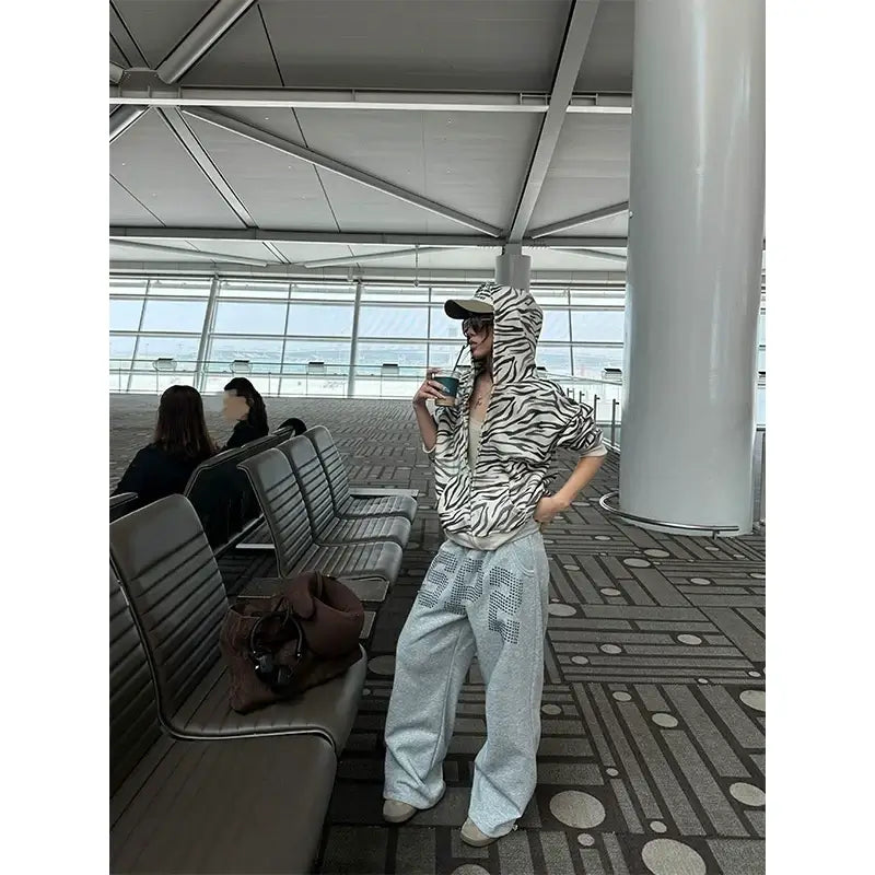 Zebra Print Zip Hoodie — image 5