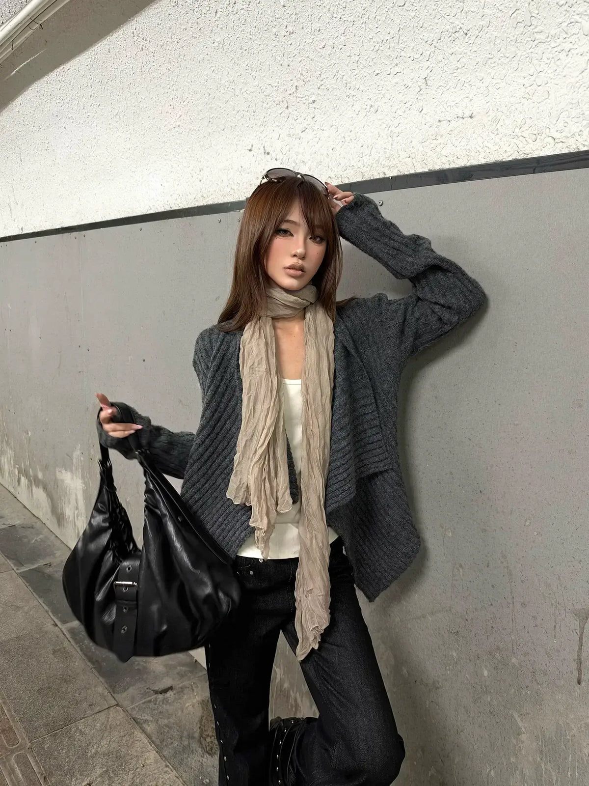 Vintage Lapel Knit Cardigan — image 3