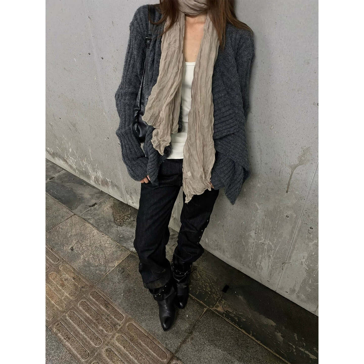 Vintage Lapel Knit Cardigan — image 2