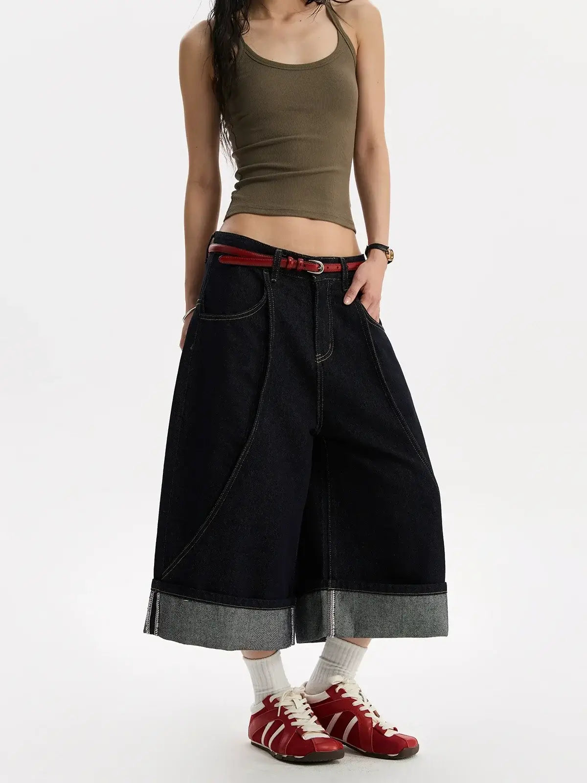 Cuff Denim Jorts — image 3