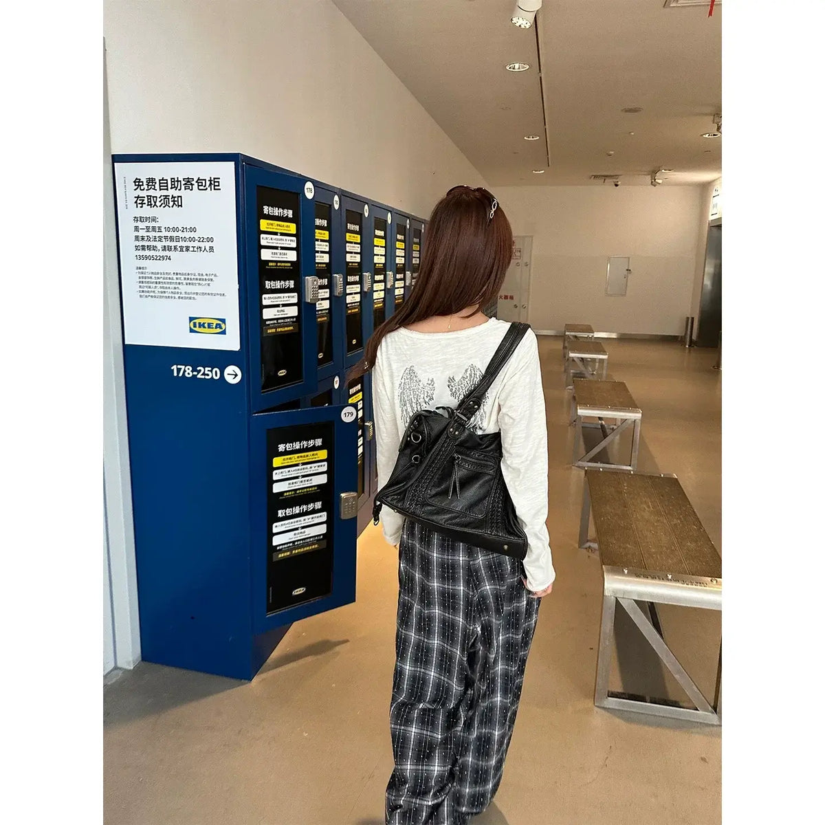 Rhinestone Plaid Casual Pants — image 5