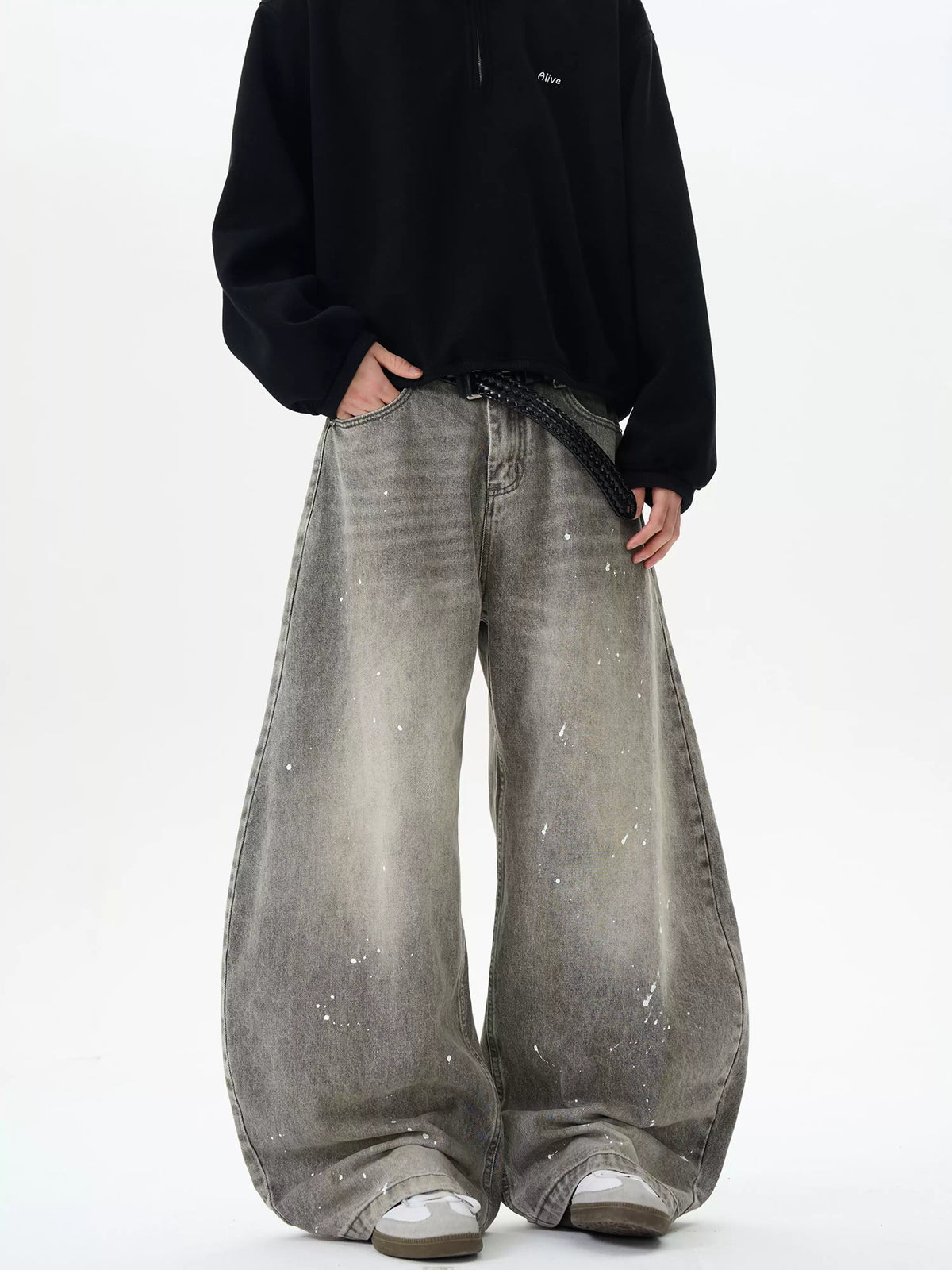 Washed Distressed Grey Ink-Splashed — image 2