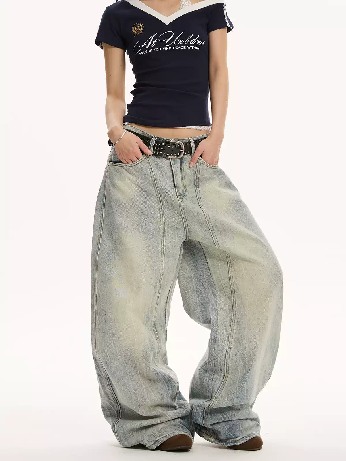 Retro Washed Baggy Wide-Leg Jeans — image 2