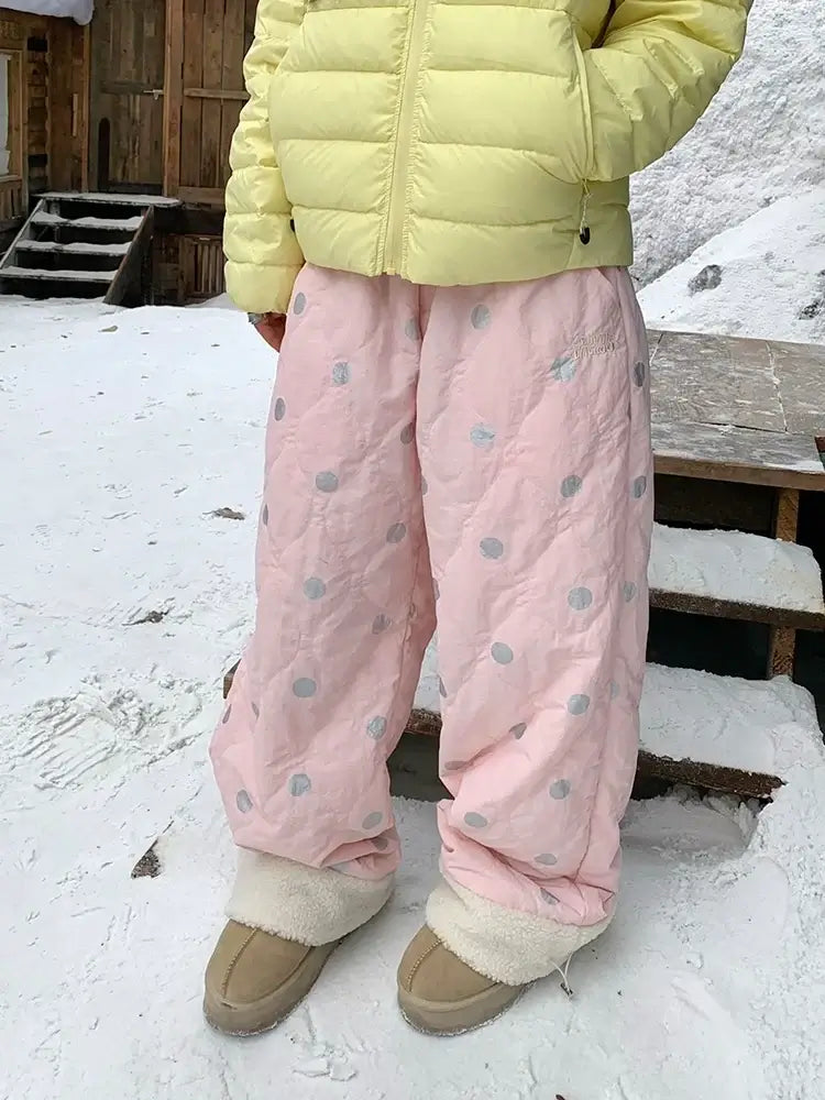 Polka Dot Quilted Fleece Pants — image 2