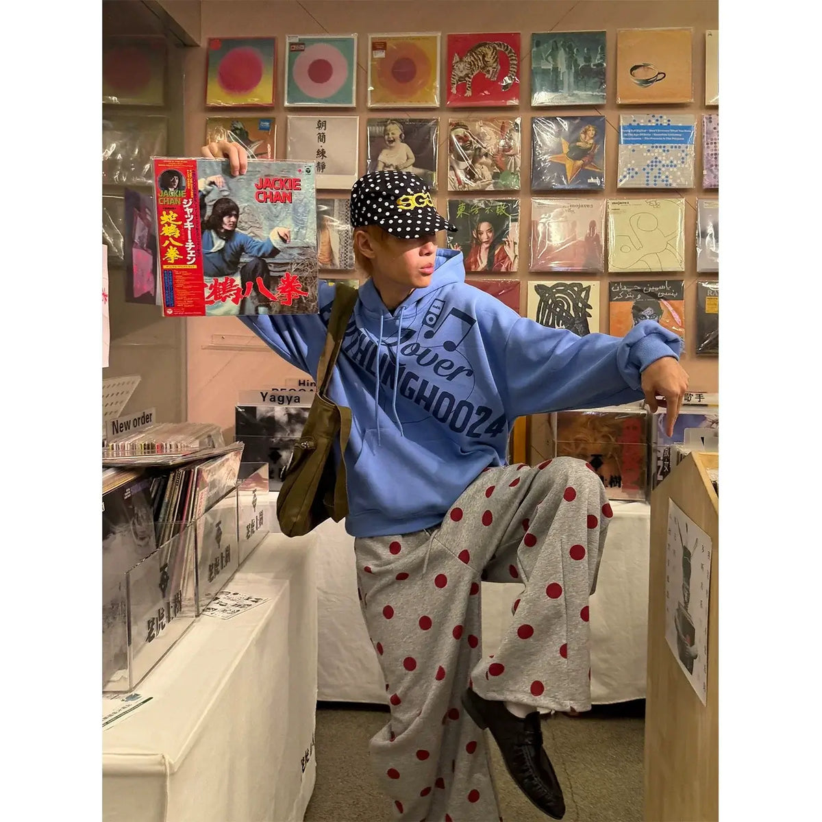 Polka Dot Embroidered Sweatpants — image 3