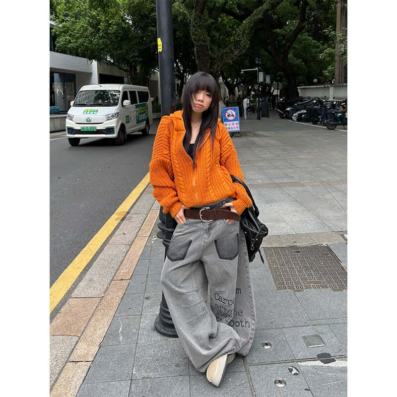 Cable Knit Hooded Sweater Cardigan — image 5