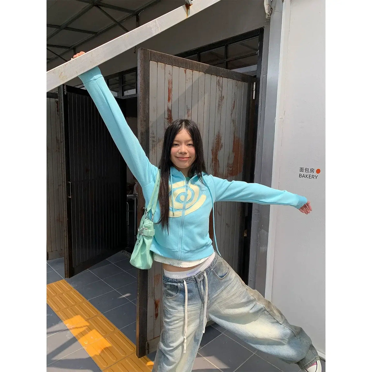 Swirl Patchwork Zip Hoodie — image 3