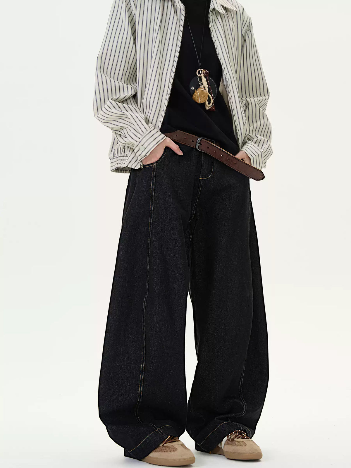 Retro Denim Black Wide-Leg Retro Black Wide-Leg Barrel Jeans — image 3