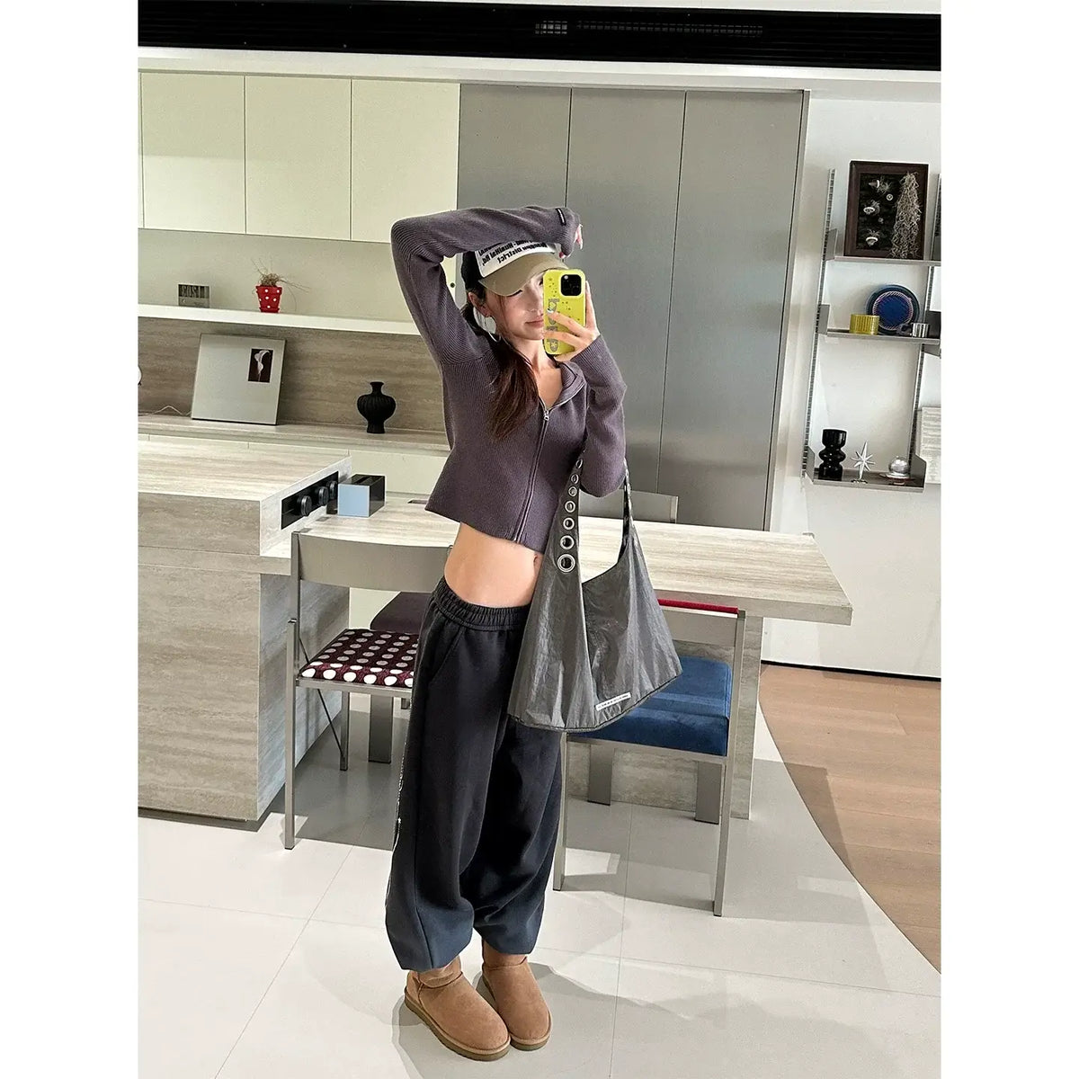 Wing Print Elastic Waist Wide Leg Sweatpants — image 3