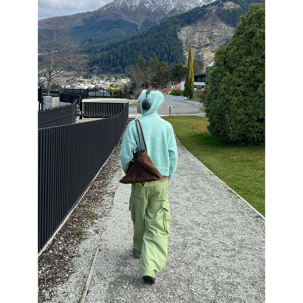 American Style Drawstring Hooded Knitted Cardigan Sweater — image 5