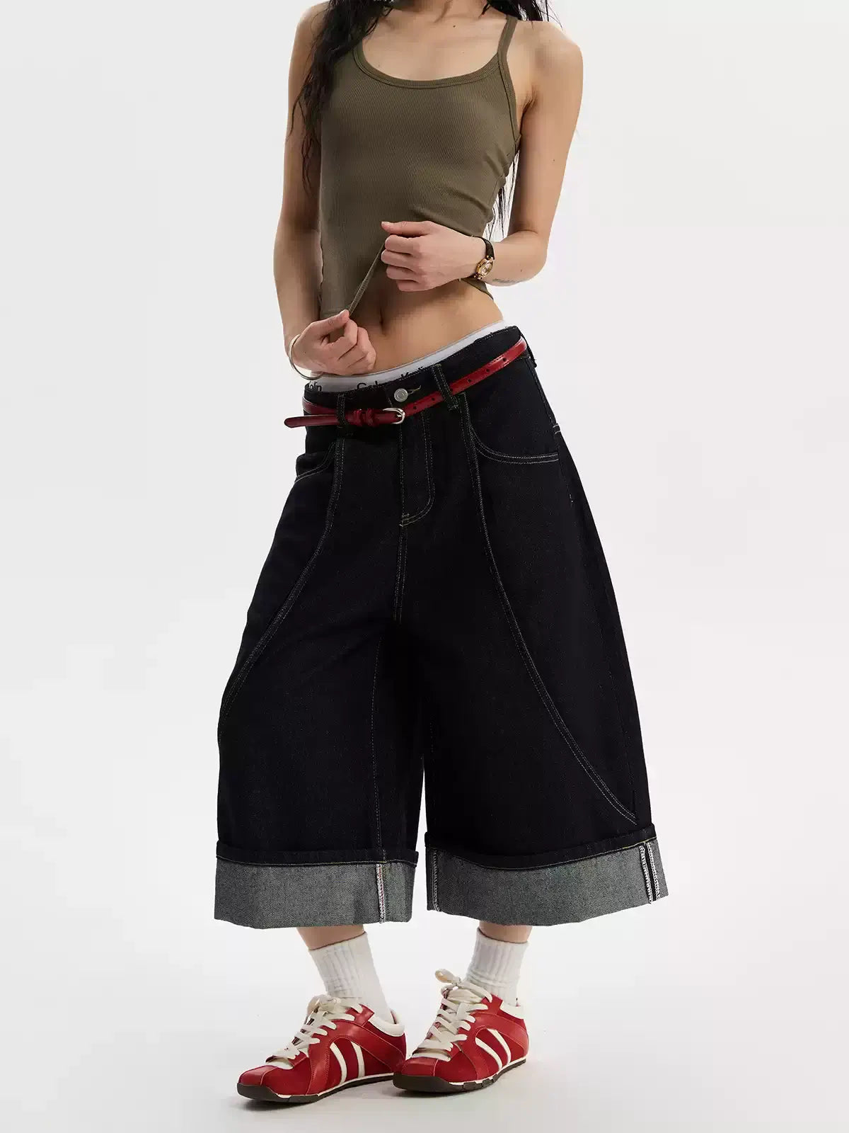 Cuff Denim Jorts — image 5
