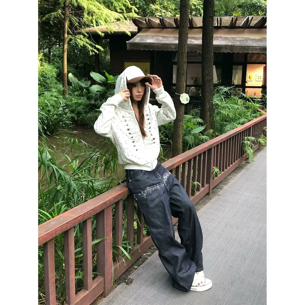 Floral Print Hooded Cardigan Jacket — image 5