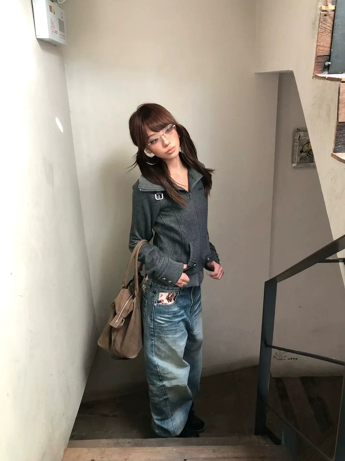 Casual Lapel Zip-Up Cardigan Sweatshirt — image 3