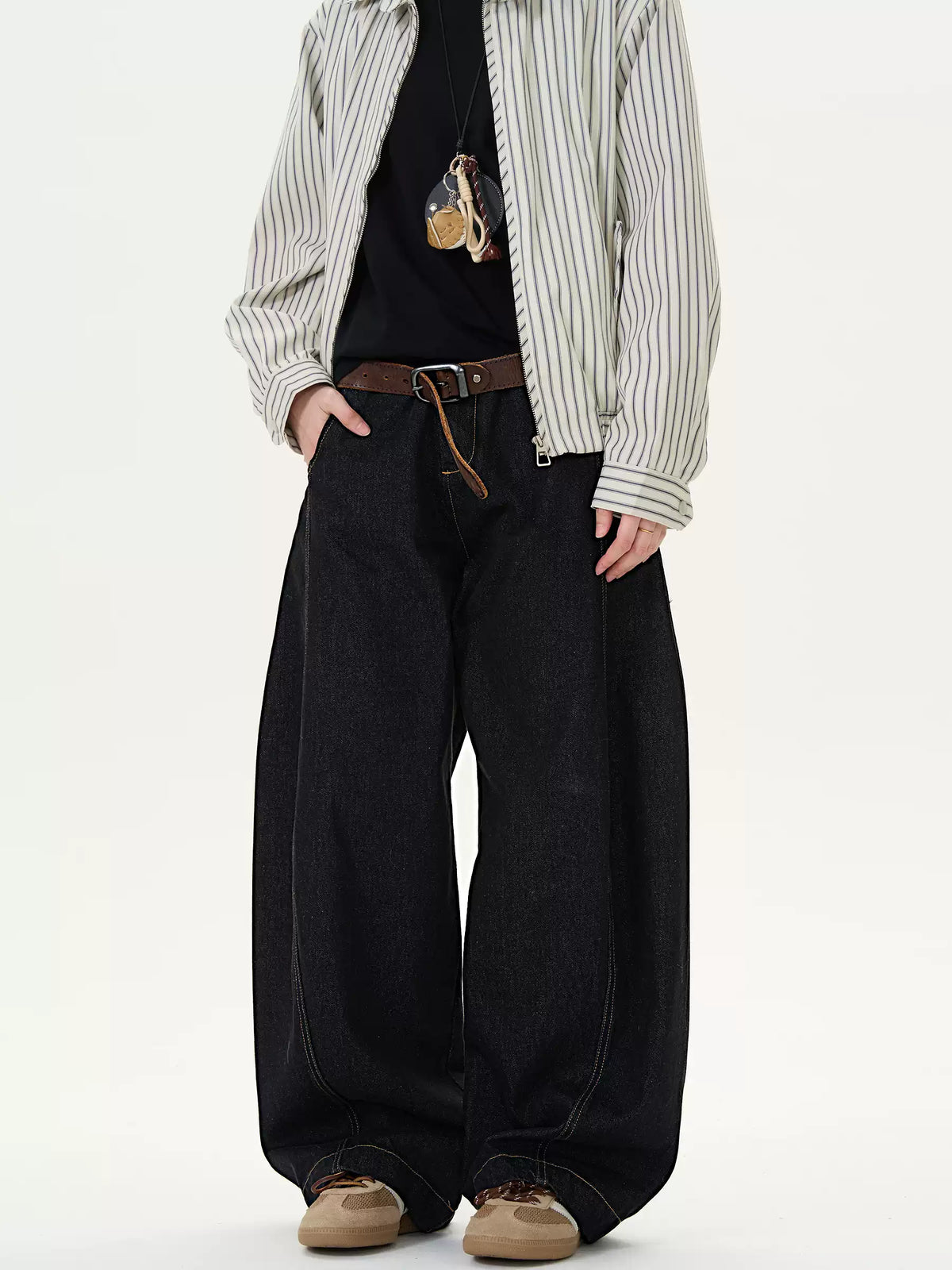 Retro Denim Black Wide-Leg Retro Black Wide-Leg Barrel Jeans — image 5