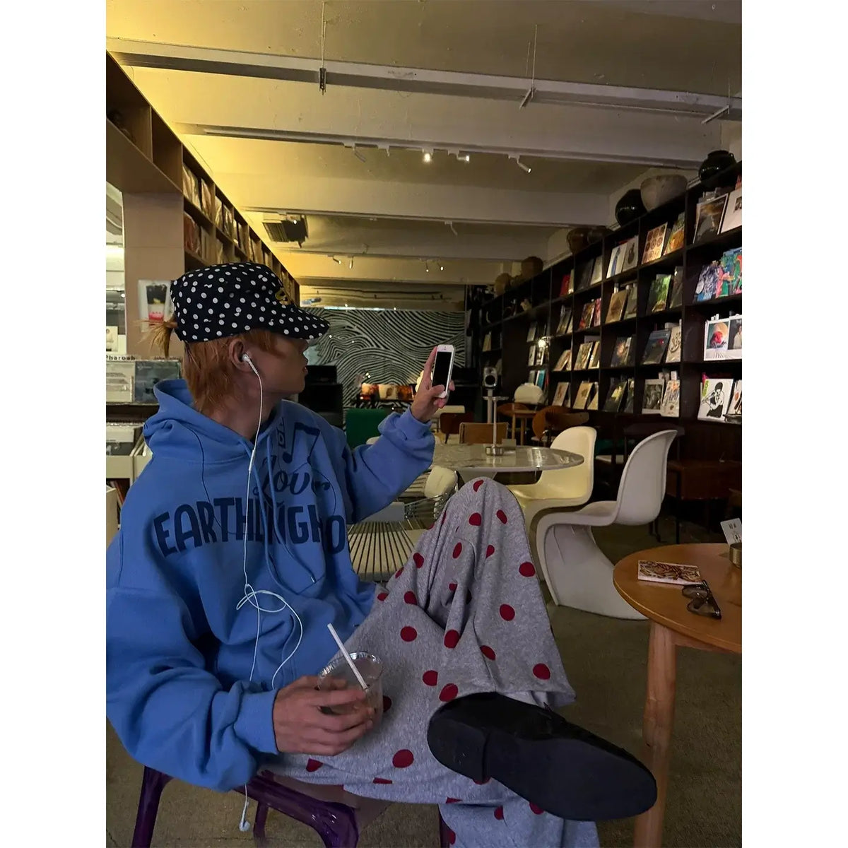Polka Dot Embroidered Sweatpants — image 4