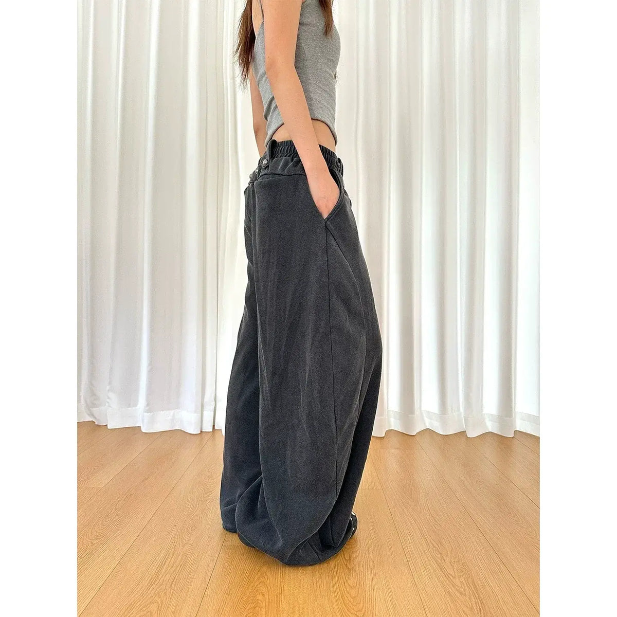 Beaded Curved Wide-Leg Sweatpants — image 5