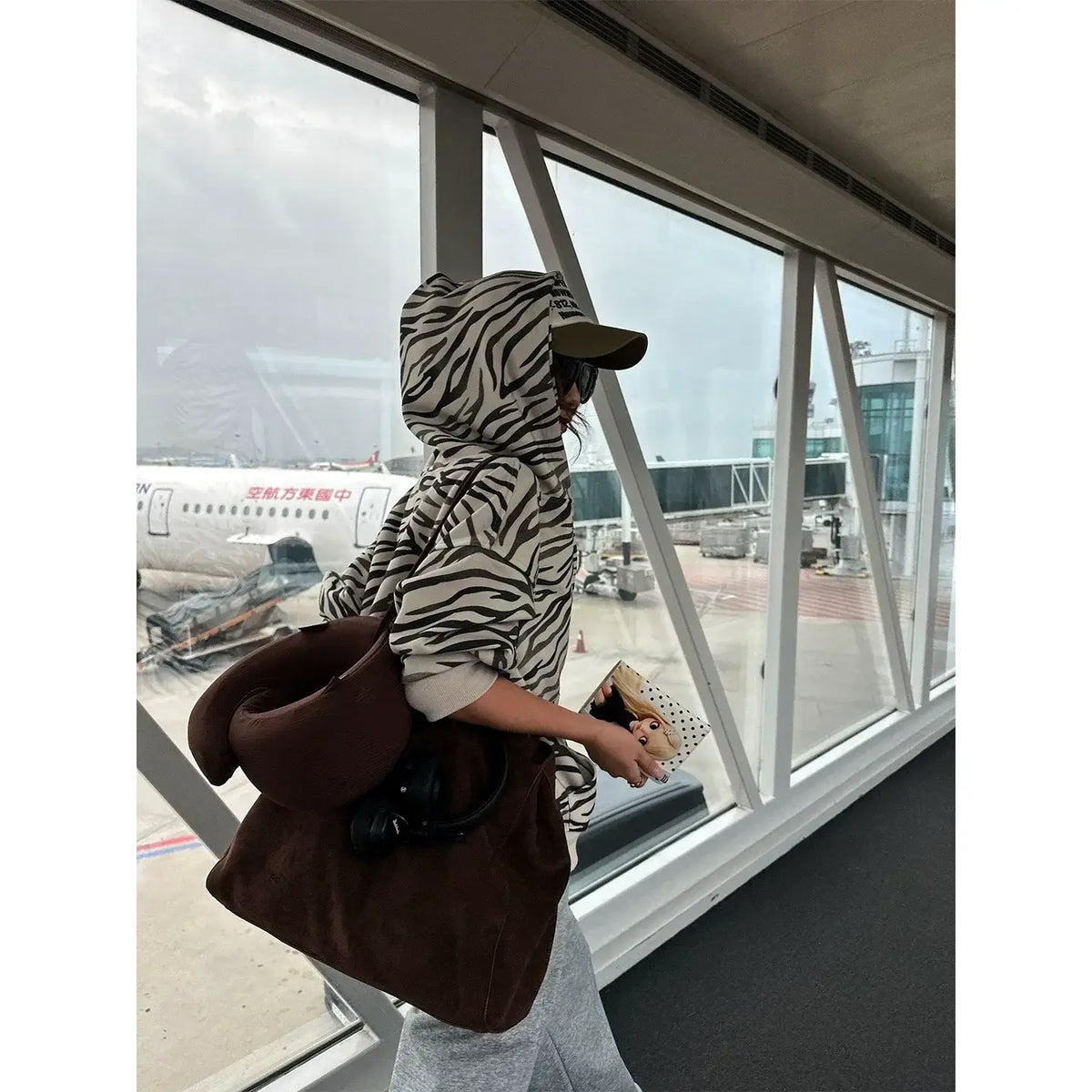 Zebra Print Zip Hoodie — image 2