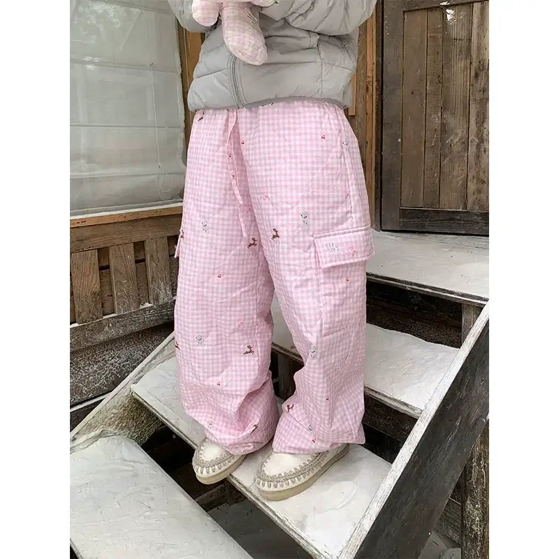 Retro Plaid Padded Pants — image 4
