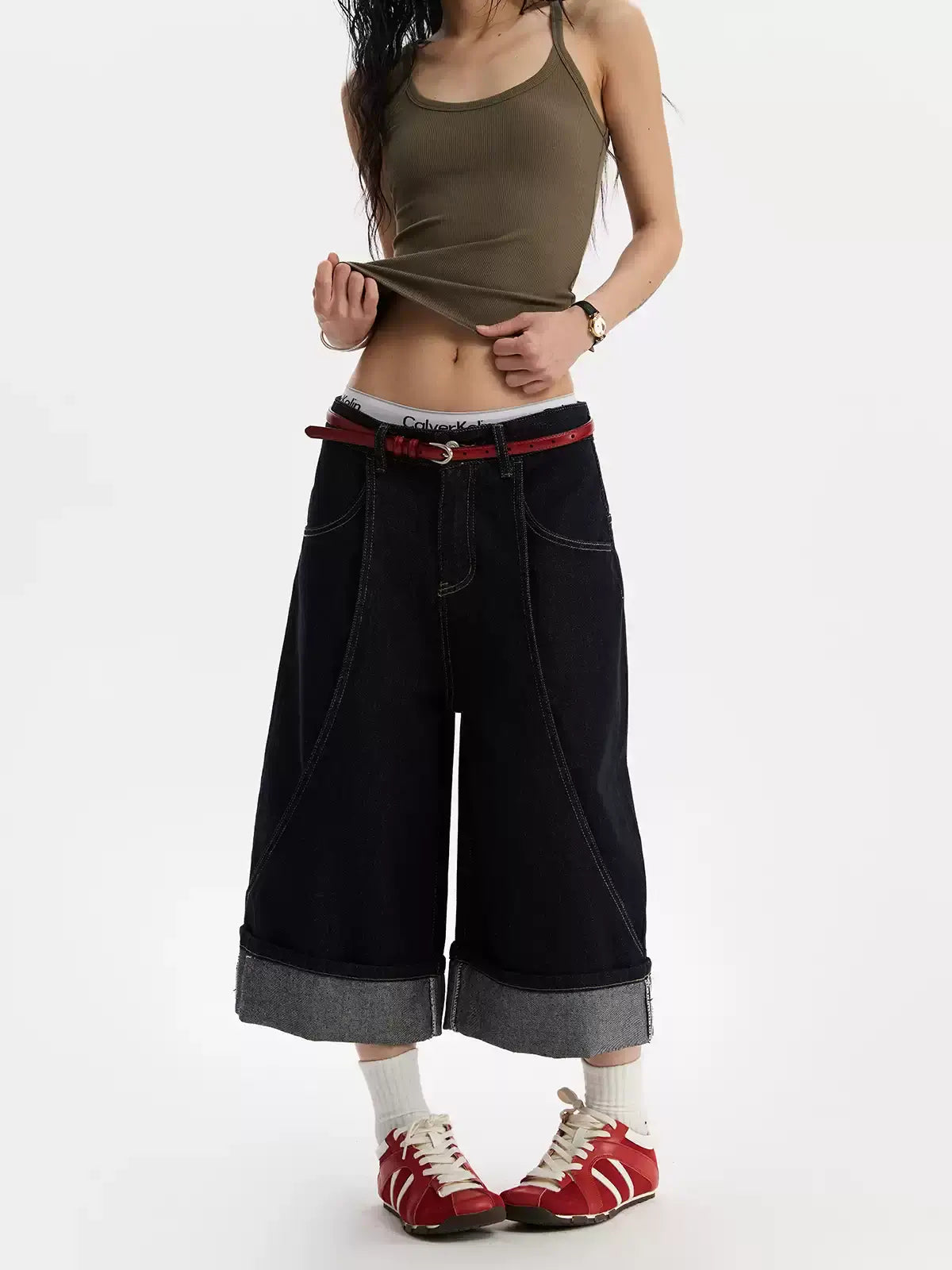 Cuff Denim Jorts — image 2