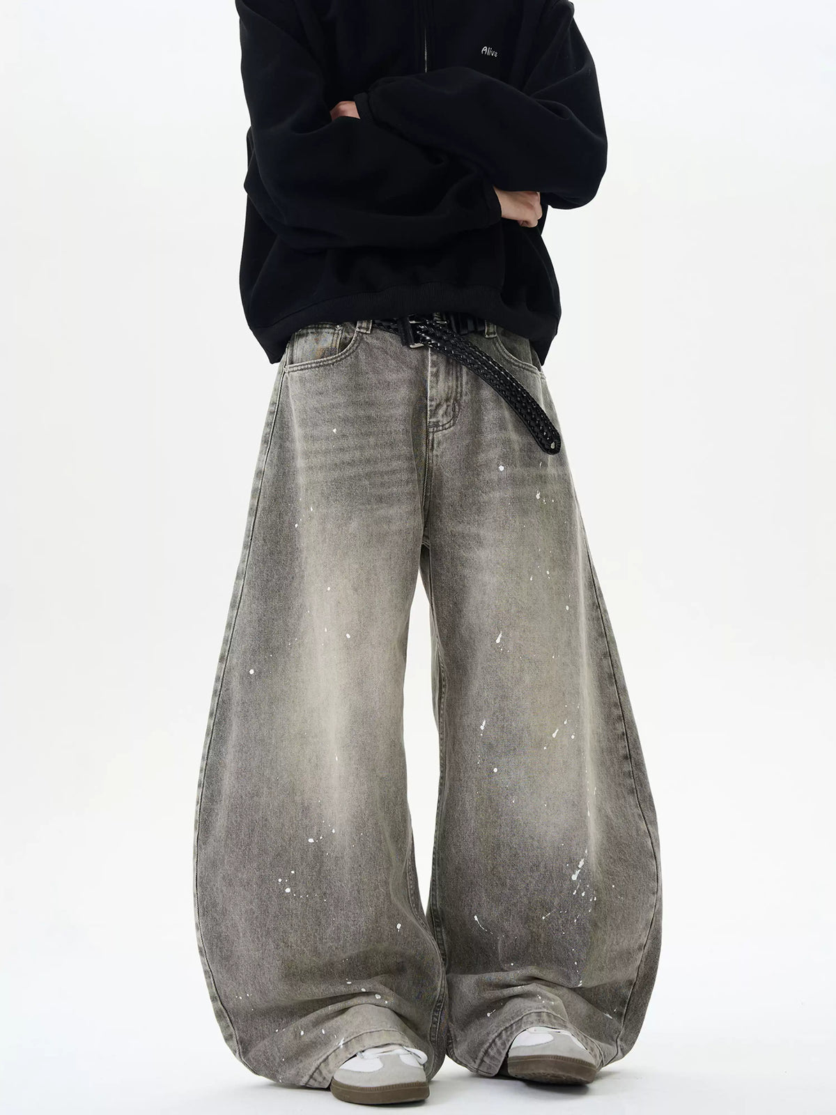 Washed Distressed Grey Ink-Splashed — image 3