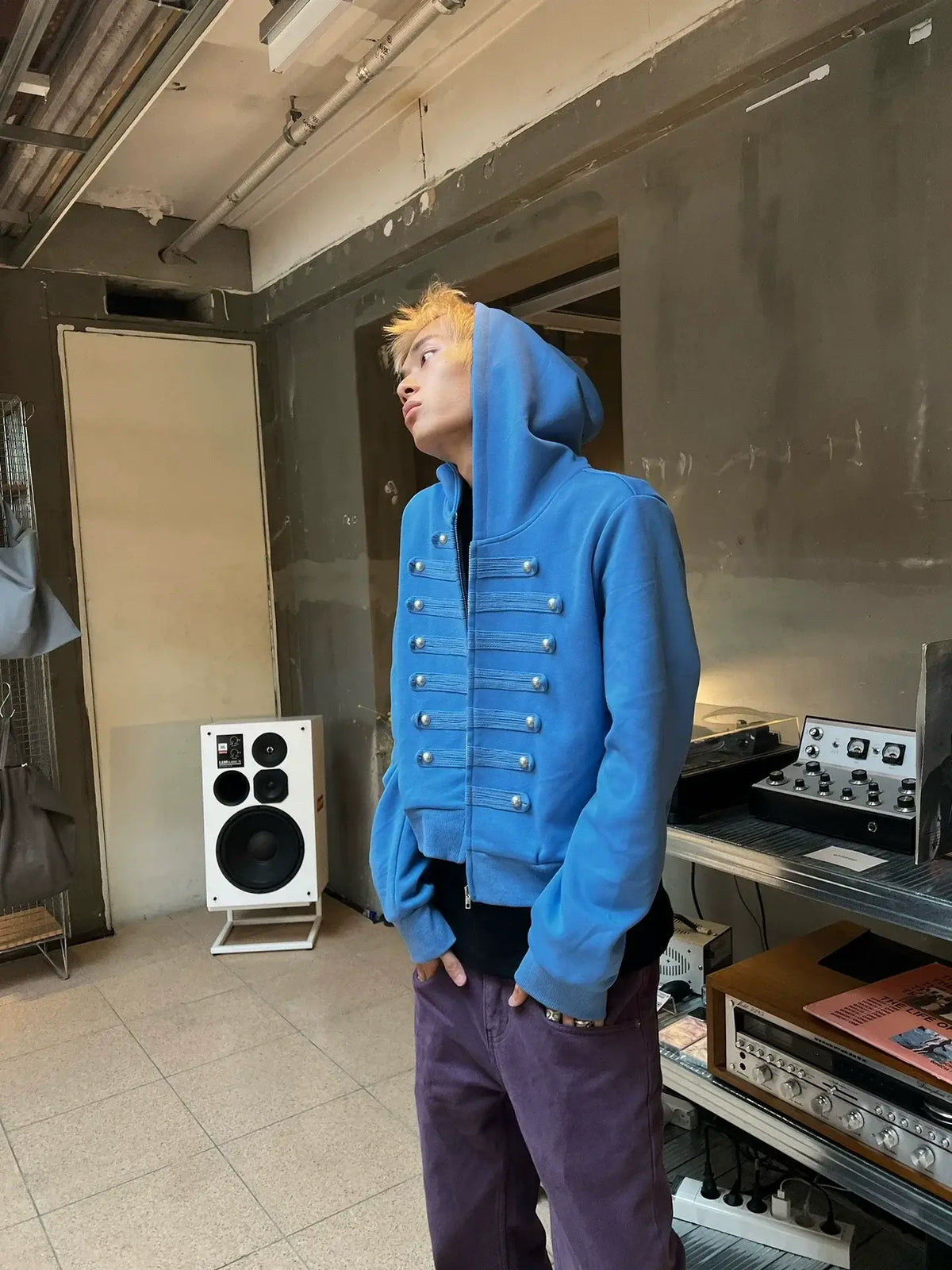 Vintage Napoleon Hooded Cardigan Zip-Up Hoodie — image 3