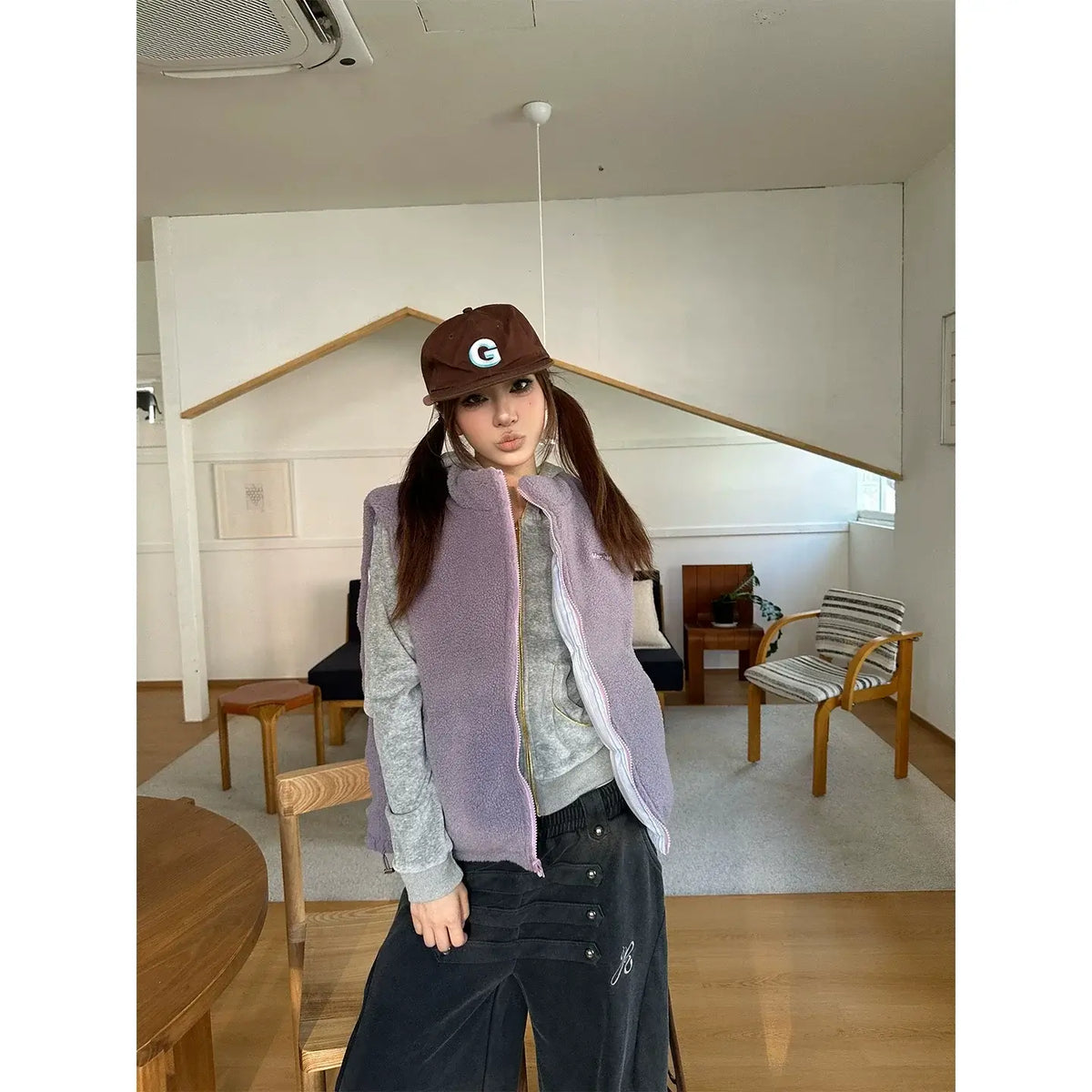 Reversible Plaid Puffer Vest — image 4