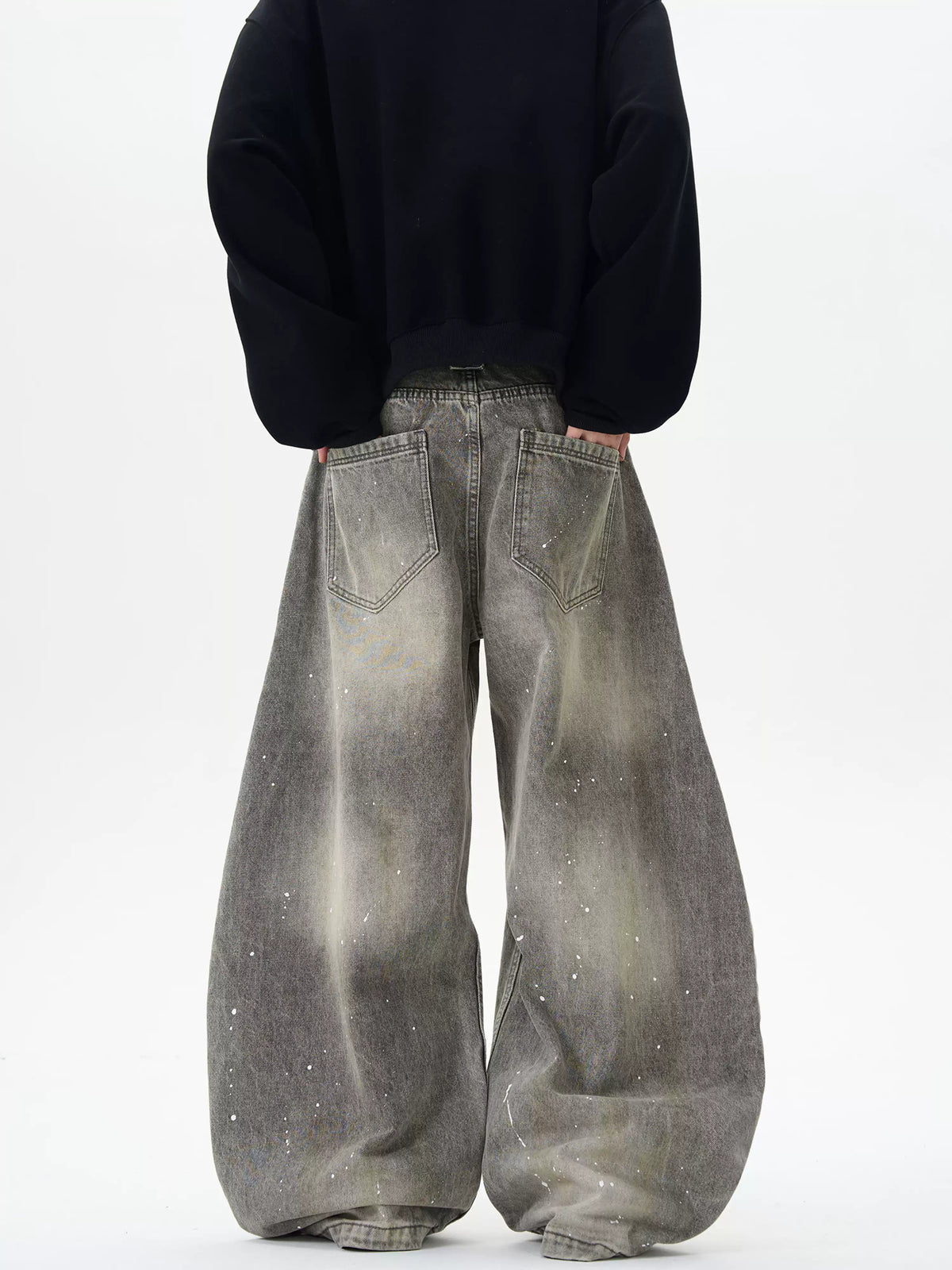 Washed Distressed Grey Ink-Splashed — image 4