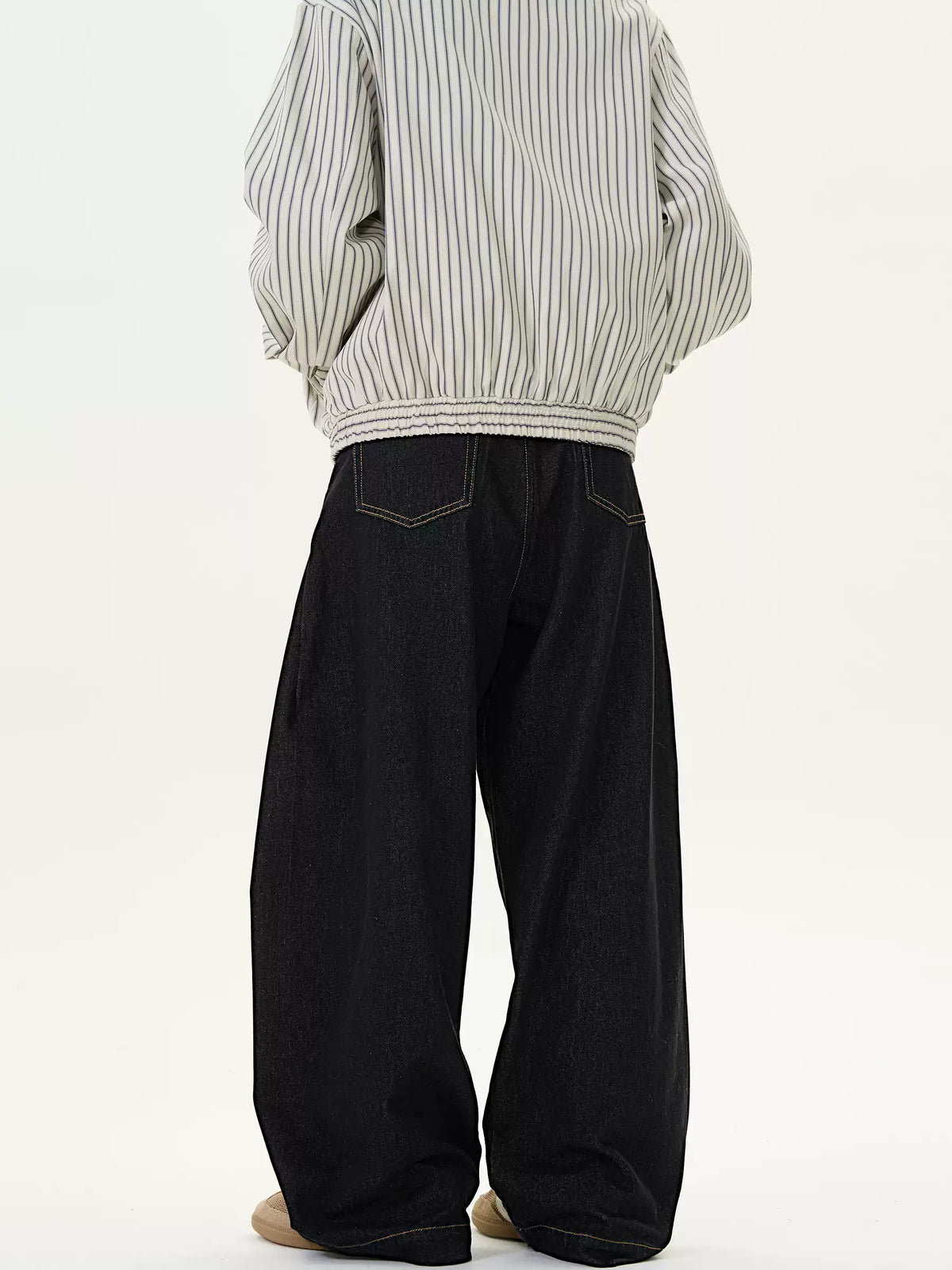 Retro Denim Black Wide-Leg Retro Black Wide-Leg Barrel Jeans — image 4