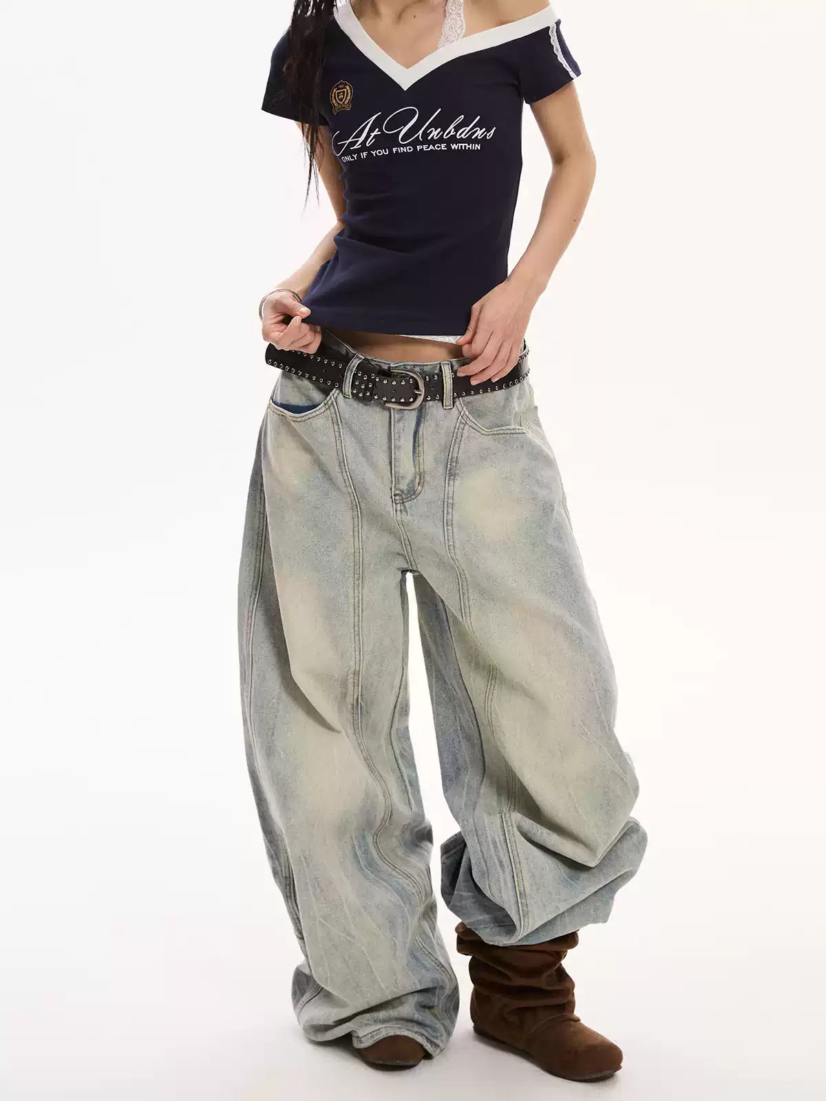 Retro Washed Baggy Wide-Leg Jeans — image 4