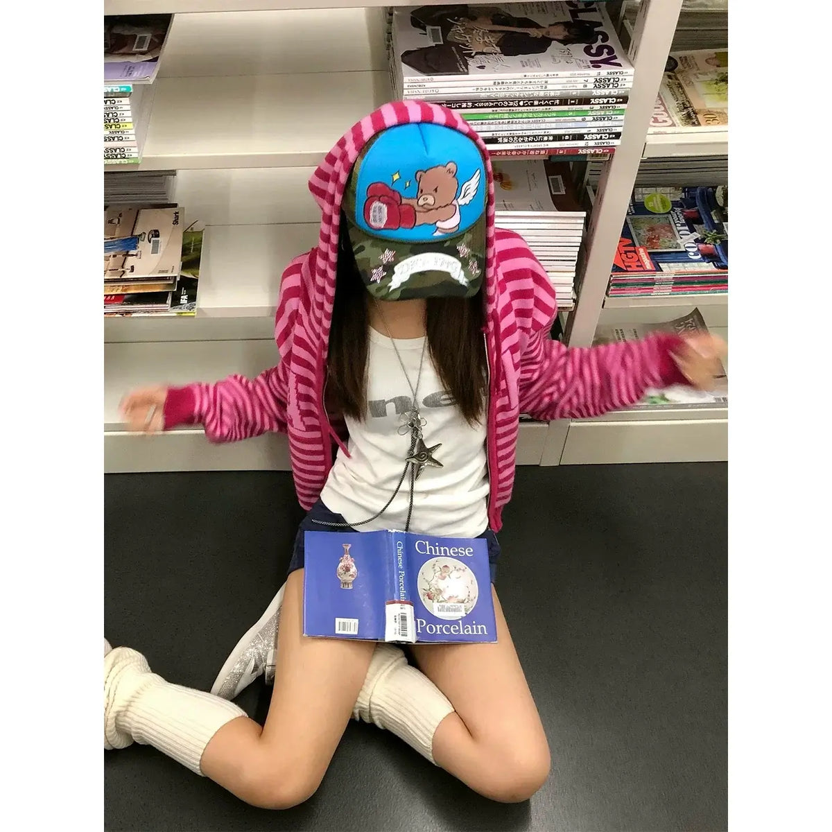 Hooded Knit Cardigan Sweater — image 4