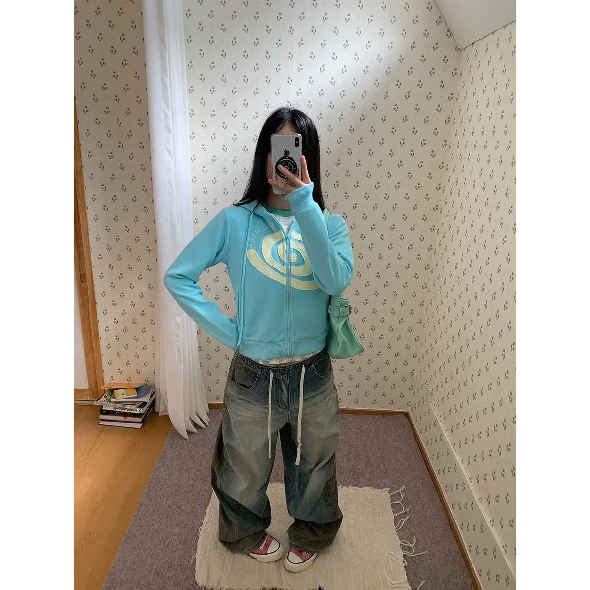 Swirl Patchwork Zip Hoodie — image 5