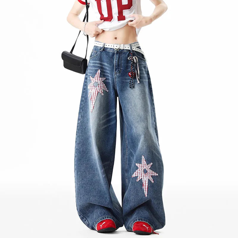 3D Dimensional Star Straight Jeans product detail