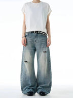 IEFB Distressed Curved Knife Jeans product detail