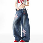 3D Dimensional Star Straight Jeans