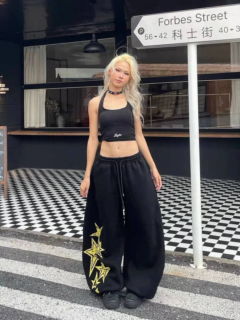 Star Print Drawstring Cargo Joggers product detail