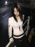 Seeslim Graphic Letter Hooded Long Sleeve product detail