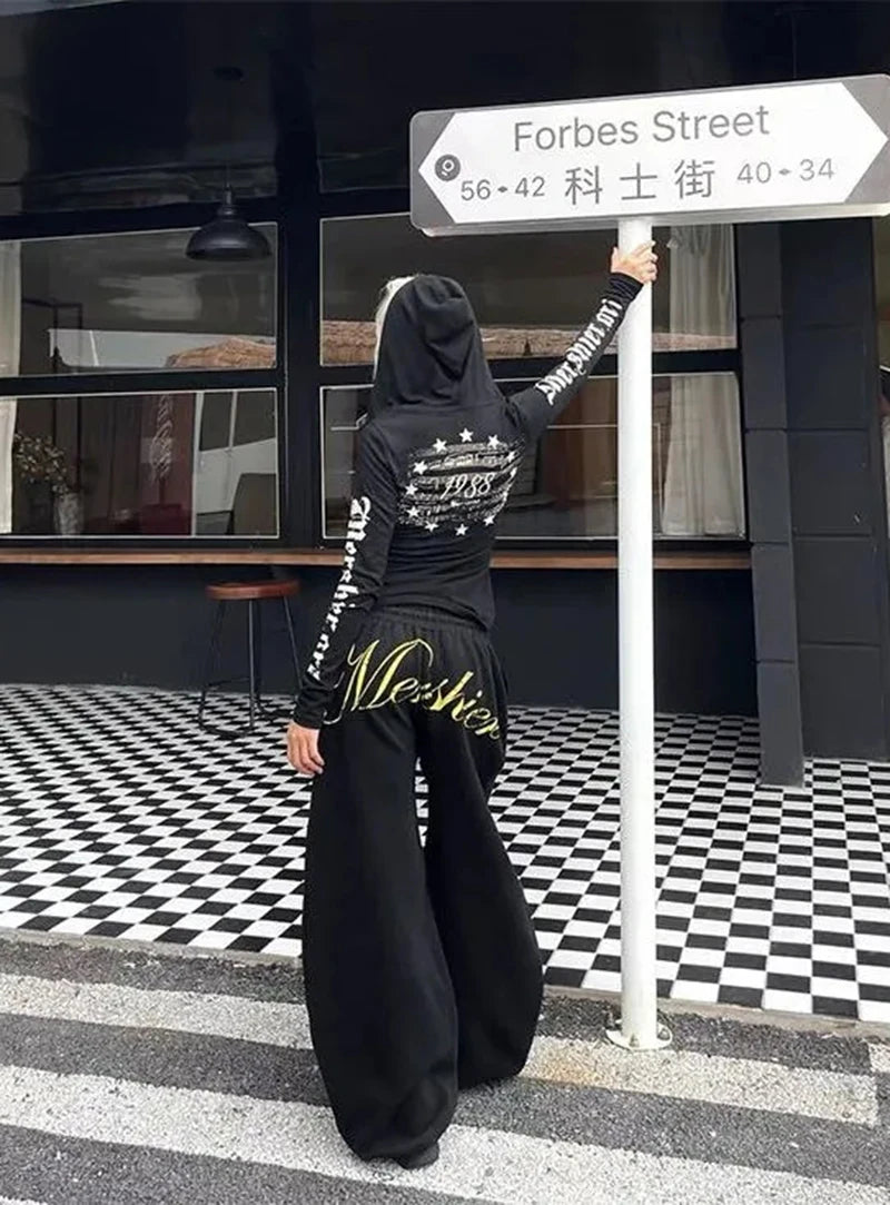 Star Print Drawstring Cargo Joggers product detail