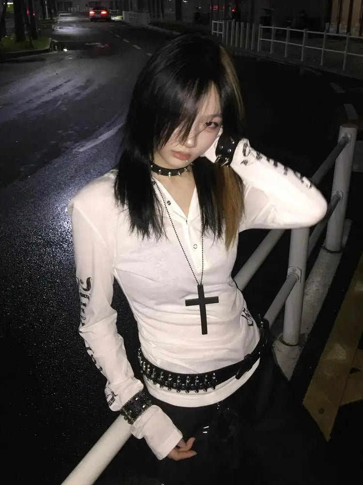 Seeslim Graphic Letter Hooded Long Sleeve